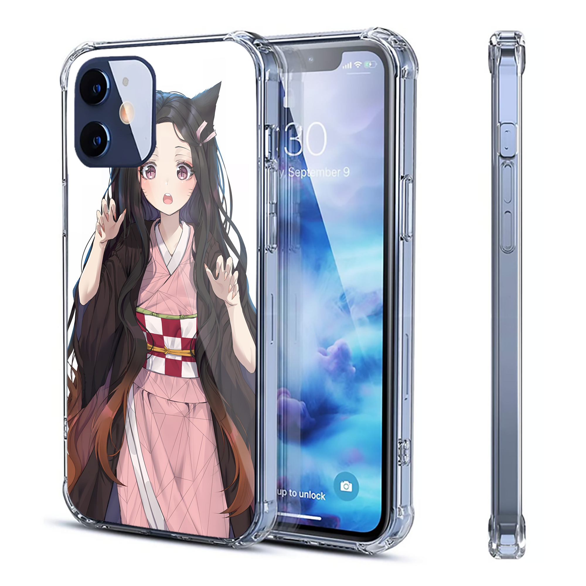 （画像用） 鬼滅の刃（きめつのやいば）竈門 禰󠄀豆子／かまど ねずこ Kamado Nezuko 【iPhone 12シリーズ対応】透明スマホケース（クリアソフトケース）